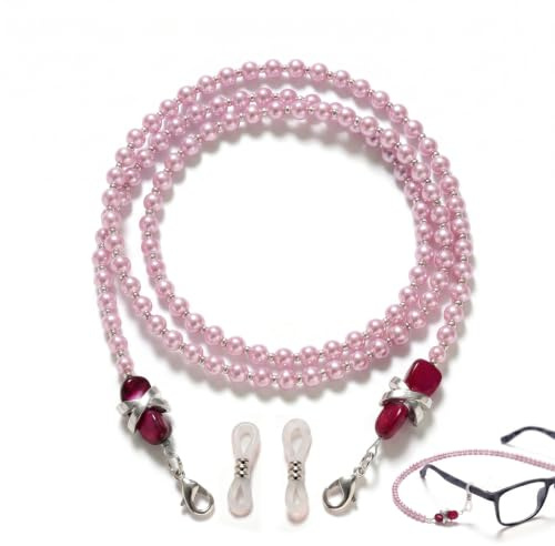 Cadena para Gafas Mujer de Perlas Azul Claro, Cordón Elegante para Gafas de Sol y Lectura, Sujeta Gafas Antideslizante, Accesorio de Moda y Correa de Sujeción para Gafas de Ver