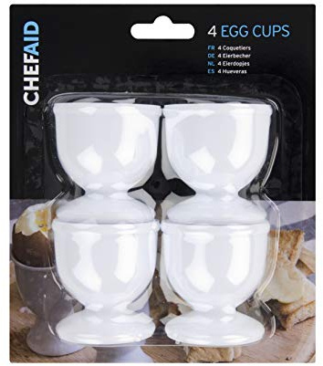 Chef Aid White Plastic Egg Cups, Set of 4