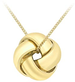 Carissima Gold Women's 9 ct Gold Knot Pendant on Curb Chain Necklace