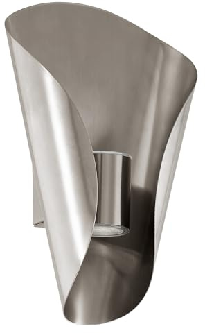 EGLO LED Außen-Wandlampe Bosaro, 2 flammige Außenleuchte | Wandleuchte aus Edelstahl, Farbe: Silber, IP44