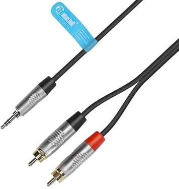 Adam Hall Cables 4 STAR YWCC 0090 - Câble Audio REAN Mini-Jack 3,5 mm stéréo vers 2 x RCA mâle 0,9 m