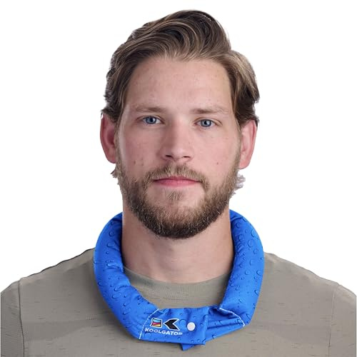 KOOLGATOR Evaporative Cooling Neck Wrap – Reusable Neck Cooler with Long Lasting Relief During Hot Weather Activities, Sports, & Outdoor Work, Water Drops, 1 Pack