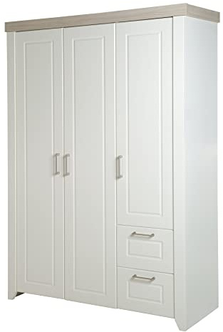 roba Kleiderschrank, Babyzimmerserie 'Felicia', Schrank 3-trg., 2 Schubladen, Landhausstil, weiß