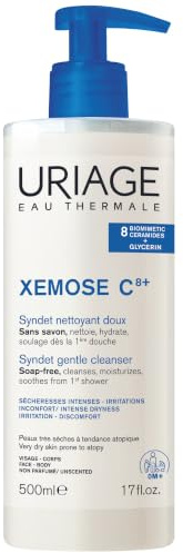 Uriage Xemose Syndet Visage et Corps - Peau Sèche, Eczéma Atopique - Nettoyant Extra-Doux, Confort Durable - Aide à Restaurer la Barrière Cutanée - Sans Parfum ni Savon - pH Physiologique - 500ml
