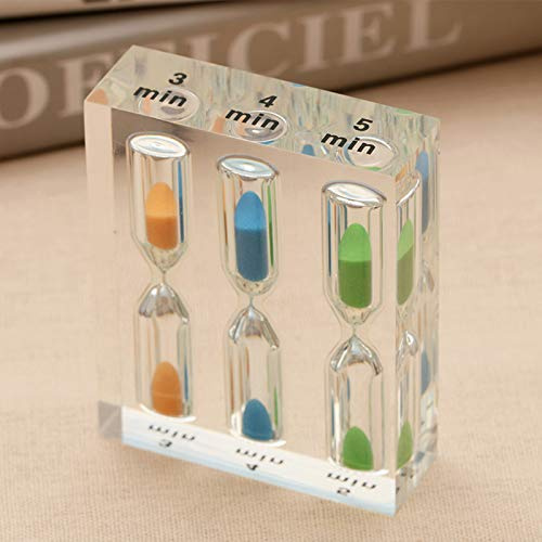ZXZH 3 in 1 transparente Acryl Sanduhr 3 4 5 Minuten Farbe Sanduhr Sanduhr Timer,verwendet für Home-Office-Küche einzigartige kreative Souvenir Geschenk