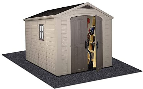 Outdoor Storage Shed Mat，Waterproof and Dustproof Outdoor Carport Mat—Backing Prevents Liquid Penetration，Soft Material, Patio Furniture Mat，Non-Slip Backing，Washable (8' x 8')