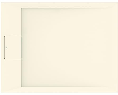 Ideal Standard - Ultra Flat S i.life, rechteckige Duschwanne, 90 x 70 cm, aus Harz, Ablaufgarnitur kurze Seite, mattes Finish in Steinoptik, Sand
