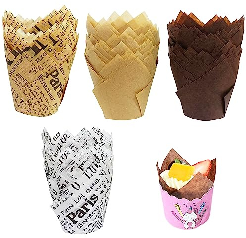 Zkaoai Lot de 100 moules à muffins en papier pour cupcakes, muffins, muffins, fêtes, mariages, anniversaires d'enfants