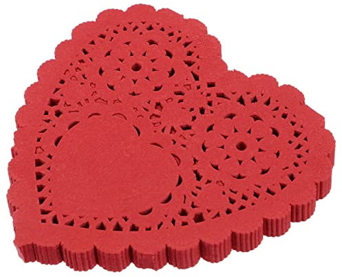 Cabilock 100stücke Herzförmige Lebensmittelunterlage Aus Lebensmittelechtem Papier Romantische Tortenunterlagen Für Hochzeiten Valentinstag Partys Und Desserts Für Kreative Anlässe Und