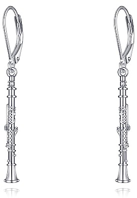 Boucles d'oreilles de sport et de musique en argent sterling pour les amateurs de sport et amateurs de musique - Cadeau pour femme, fille, homme et garçon, Normal, Argent sterling, Pas de pierre