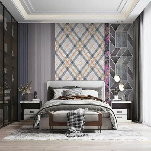 Tapete Grau Retro Plaid Fototapete Vliestapete Fototapete 3d Effekt Dekoration Tapeten Wohnzimmer Wallpaper Büro Flur Fototapete Schlafzimmer Kinderzimmer Tapete 400x240cm
