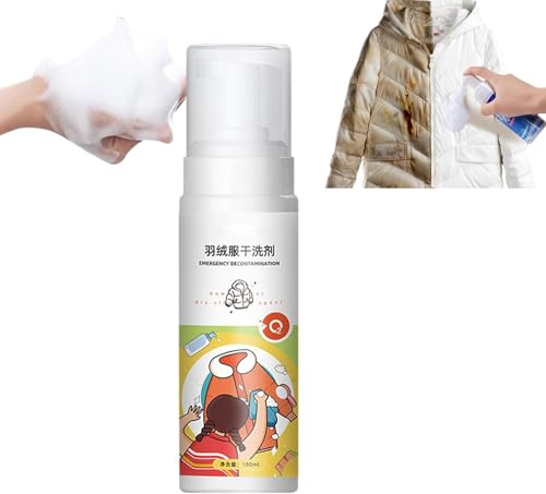 Daunenjacken-Schaum-Trockenreiniger, Trockenreinigungsmittel für Wintermäntel, Mehrzweck-Komfort, Daunenjacke, waschfreies Schaumspray, Kleidung, Öl, Flecken, Trockenreinigungsmittel (1 Stück)