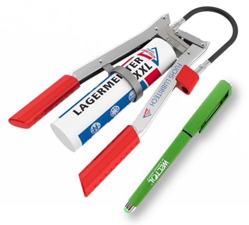 Fuchs HD Zweihandpresse für 500g Kartuschen Fettpresse Systemfettpresse Kartuschenpresse mit Flexiblen Befüllschlauch inkl. WECTOL Stift gratis