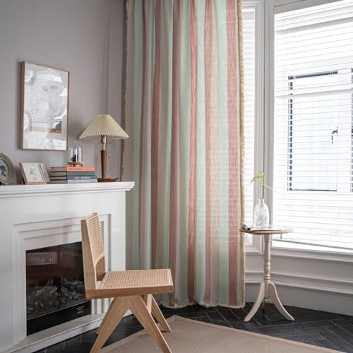 DDZHSQ Vorhänge Raumteiler mit Ösen Gardinen Fenster 2er Set Modern Gardine Thermovorhang Gegen Kälte und Hitze für Kinderzimmer,Schlafzimmer,Wohnzimmer,Rosa,H300×B132