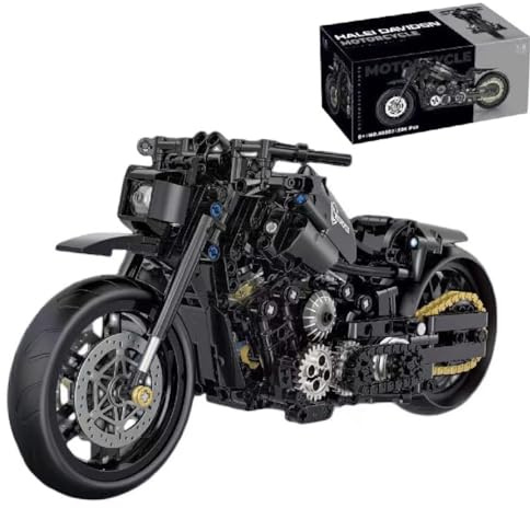 Unativer Technik Motorcycle Building Blocks Set for Haley Superbike, 586 PCS 1:8 Super Motorcycl Construction Toys, MOC Racing Motorbike Model Kit, Creative Present for Kids, Adults Ades 6+