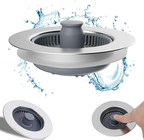 EnixwH Spülbecken Stöpsel Küchen, Universal Stöpsel für Spülbecken, Deodorant Siebkörbchen Abflussstopfen, Universal Ventilstopfen, für Waschbecken, Wannen, Ausgüsse und Spülen