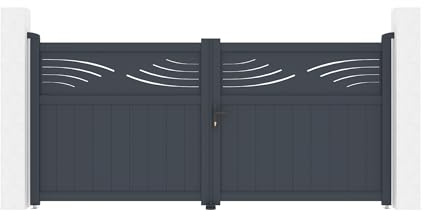 Casanoov Doppelflügeltor aus Aluminium 3m HALTI H.140cm grau