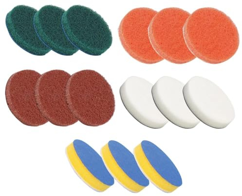 FFDHWU 15-Piece Cleaning Brush Pads, Multifunctional Cleaning Brush, Electric Cleaning Brush Replacement, Cleaning Tools, Kitchen Supplies