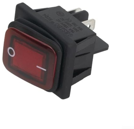 Redgreen Interrupteur à Bascule Rectangulaire Etanche Bouton Lumineux IP67 20A DPST