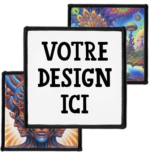 Individuell 7.6cm – 25cm Quadrat Aufnäher | Personalisiert mit Wunschmotiv – Bild, Foto oder Logo | Selbst gestalten Patch für Kleidung & Jacke | Hochwertiger Bedruckt Custom Iron On Patches (7.6cm)