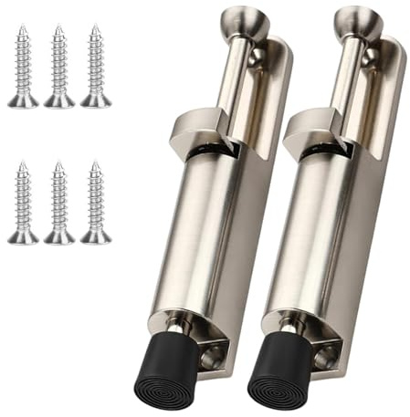 2 Stück Türhalter, Türstopper Zinklegierung, Türfeststeller, Boden Zinklegierung Türstopper, Feststeller Boden Tur Stopper, für Innen und Aussenbereich Garagentor Balkontür, mit Schraube