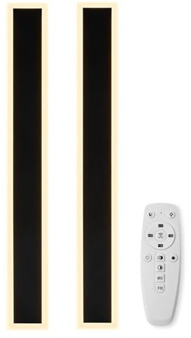 2 Stück 80CM Moderne Wandleuchte Aussen, 3000K-6000K 10%-100% Dimmbar Lange Wandleuchte Außen,IP65 Wasserdichte Wandlampe mit Fernbedienung für Eingangsbereich,Flur,Garage,Terrasse,Treppenhaus,Garten