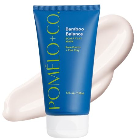 Pomélo+Co. Bamboo Balance Kopfhautmaske 200ml - fettiges Haar mit Tonerde | Volumengebende Wirkung mit Rosenwasser - ausgleichend bei trockener Kopfhaut - Bambus Kopfhaut Maske für die Haarpflege