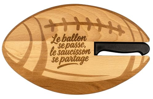 ERNESTINE - Tabla de aperitivos Rugby - Regalo papi - Regalo para el Día del Padre - Idea de regalo para hombre, tabla de aperitivos personalizada, rugby aperitivo, regalo de rugby - tabla de cortar