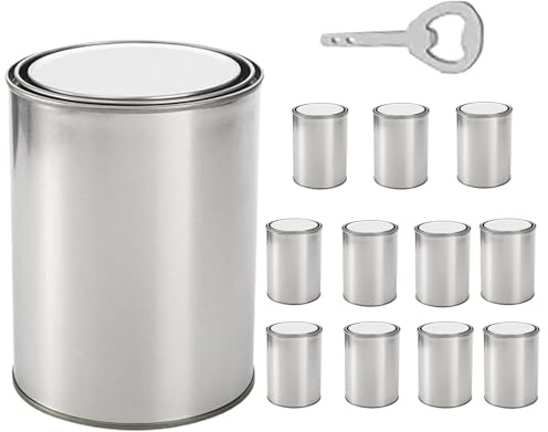 12 Pieces Metal Paint Pail, 500ml Tinplate Paint Pail With Lid, 3.2 X 3.7 Inches Unlined Paints Cans, Multipurpose Metal Empty Cans For Arts And Crafts, Projects, Painting