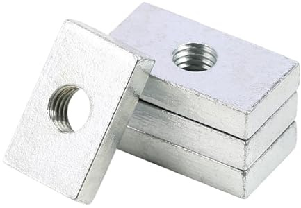 Tuercas rectangulares Tuerca rectangular, perfil cuadrado de aluminio, tuerca deslizante, cuadrada M6 M8(M6x10x20x4(18pcs))