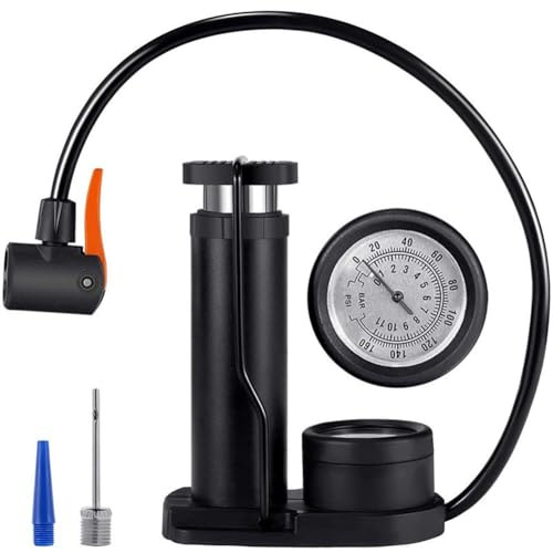 FACAIIO Portable High Pressure Foot Pump for Car Tires with Air Pressure Gauge, Aluminum Alloy Pedal Inflator - for SUV, for Motorcycle, for Bike
