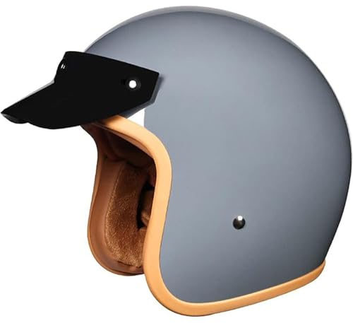 Casque Jet Moto Vintage Casques Scooter Ouvert Rétro Homologué DOTECE Casques Bols Casque Mobylette pour Adultes Homme Et Femme Demi Casque Moto Casque Street Cruiser I,XL=61~62CM