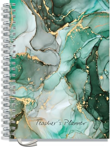 Teacher Planner 2026-2027 A4 size by Pirongs | 6 Lesson Planner for Teachers | Page a day | Undated - Jade Cave