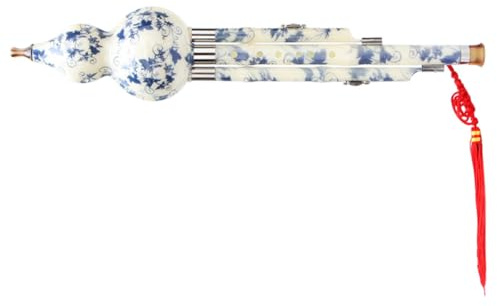 Healifty Chinesische Hulusi Kürbisflöte Blasinstrument B ton Traditionelles Anfänger Musikinstrument aus Robustem Material Ethnisches Design für Musikliebhaber und Schüler