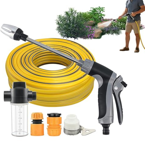 Nettoyeur haute pression pour voiture,Pulvérisateur d'eau avec tuyau de 14,9 m - Nettoyeur Haute Pression Portable Pour Voiture | pour nettoyage extérieur : trottoirs, allées, terrasses, massifs de fl