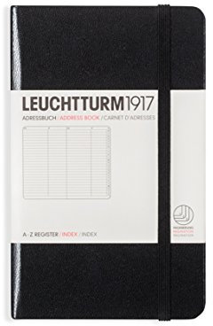 LEUCHTTURM1917 316927 Adressbuch, Hardcover, Schwarz, Pocket (A6)
