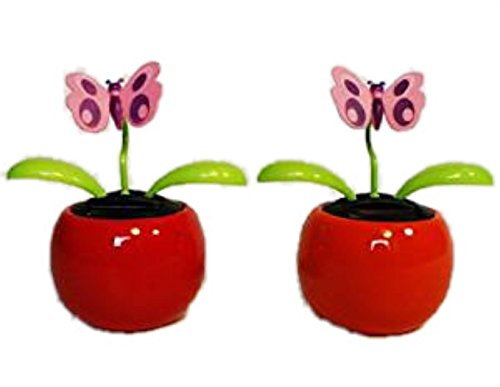 HAAC 2er Set Solar Wackelblume Blume Motiv Schmetterling