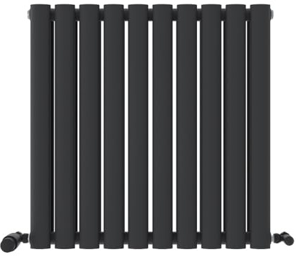iBathUK Strata Horizontal Column Radiator, Double Panel Radiators, 600x600mm Slim Radiator, Wall Mounted for Bathroom,Kitchen,Living Room - White