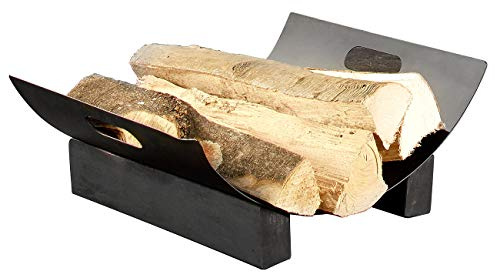 Carlo Milano Kaminholzkorb Metall: Metall-Holzkorb für dekorative Brennholz-Lagerung (Kaminholz-Schale, Kamin-Holzschalen, Korb)