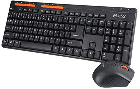 MEETION Pack de teclado y ratón inalámbricos, Teclado Oficina+Raton Optico sin cables. Qwerty español, MT-4100
