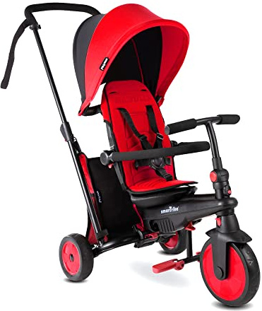 Smartrike - STR3 Mehrstufig 6 in 1 Dreirad faltbar Kinder mit Zertifizierung Kinderwagen für 1,2,3 Jahre, 5021533, Rot