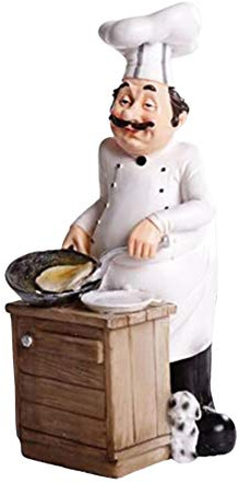 Healifty Koch Figur Aus Harz 11X6X9 Zoll Realistische Küchen Deko Skulptur Für Zuhause Bäckerei Restaurant Tischregal Dekoration