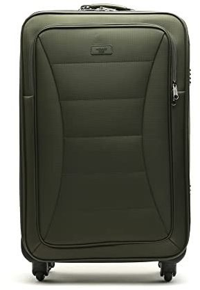 MISAKO Maleta de Tela Grande de Viaje Leslie Verde Unisex - Equipaje Blando semirrígido de 77 X 46 X 26 cm de 4 Ruedas