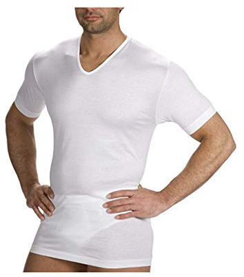 AXIOM Maglia Intima Uomo Scollo V Mezza Manica Mm 6724 Filo di Scozia, Bianco, 7