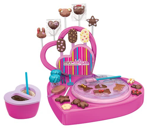 Mini Delices Atelier de chocolat 5 en 1 pour enfants – Créez vos propres friandises et sucettes au chocolat – Comprend des moules, une Bain-Marie, des boîtes cadeaux et des emballages – Kit