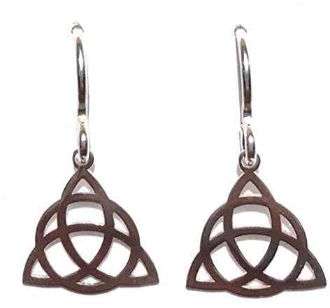 PENDIENTES DE COLGAR TRIQUETA PLATA DE LEY 925/1000