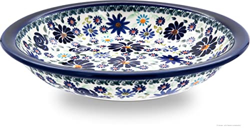 Bunzlauer keramik Teller – tiefer Essteller Speiseteller Suppenteller Ø 22,5 cm – spülmaschinenfest, robust & langlebig (Dekor DU126)