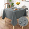 AooHome Tischdecke Abwaschbar, Grau Tischdecken 120x120cm Leinen-Optik Tischtuch aus Polyester Wasserabweisend mit Lotuseffekt, Dauerhaft Kratzfest für Wohnzimmer, Esszimmer, Balkon, Garten