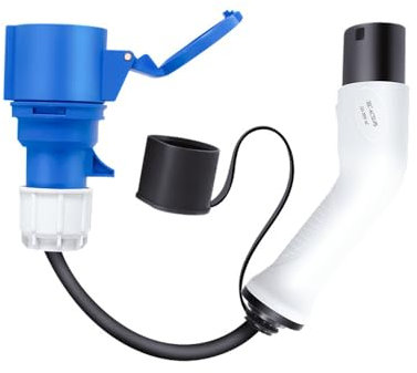 Baceyong 1 x adaptateur de câble de charge 32 A pour voiture électrique, prise de type 2 vers prise CE-E pour voitures de type 2