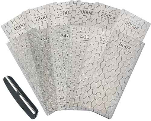 Diamant-Schleifstein-Set, 13-teilig, Diamant-Schärfer, grobe/mittel/feine Körnung, 80/150/180/240/400/600/800/1000/1200/1500/2000/2500/3000 Körnung, perfekte Hilfe Schärfer Winkelführung